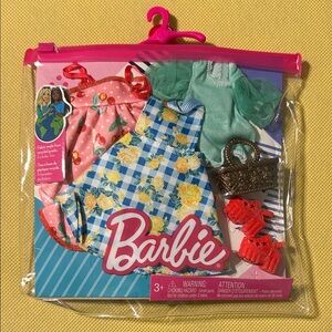 5/$25 Barbie Floral Outfits NEW dresses, basket, shoes, top cherries roses print